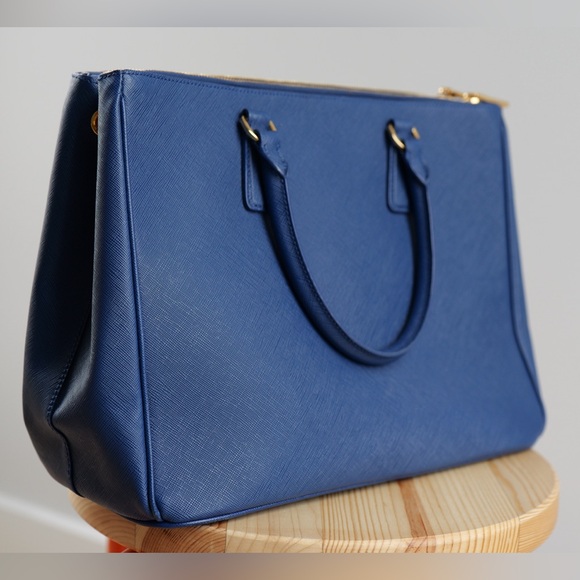 🔵 Large PRADA Galleria Saffiano Bluette - Picture 4 of 12